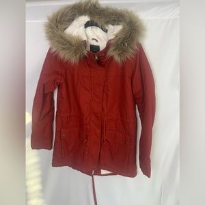 Sherpa Lined Coat with Fur Attachment with Bonus